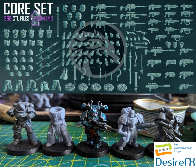 Scylla Legion Core Set - Battle Brothers Squad Build Kit - 3D Print