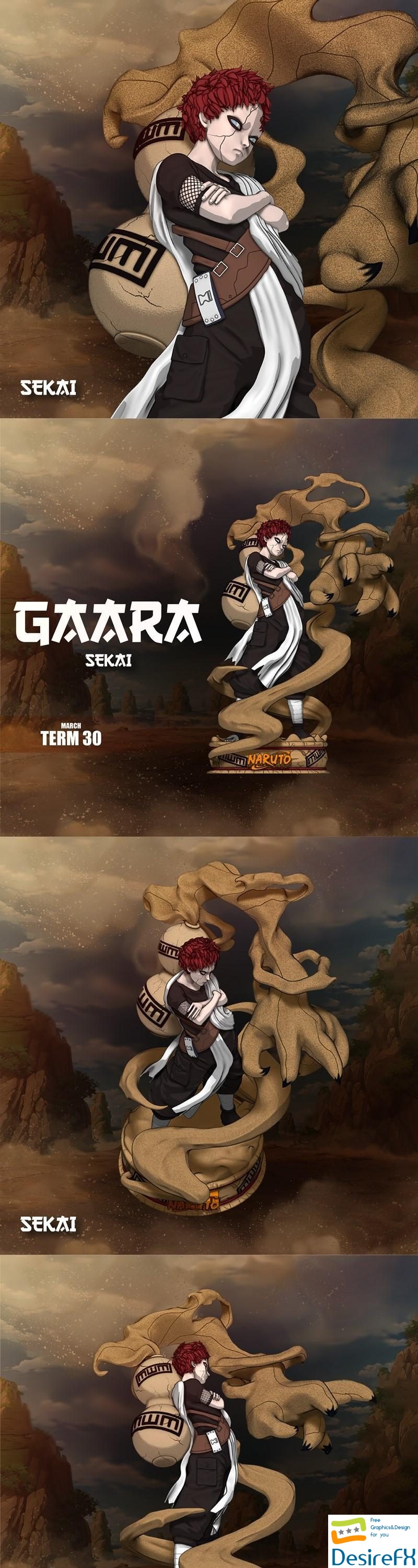 Sekai – Gaara Statue and Bust 3D Print