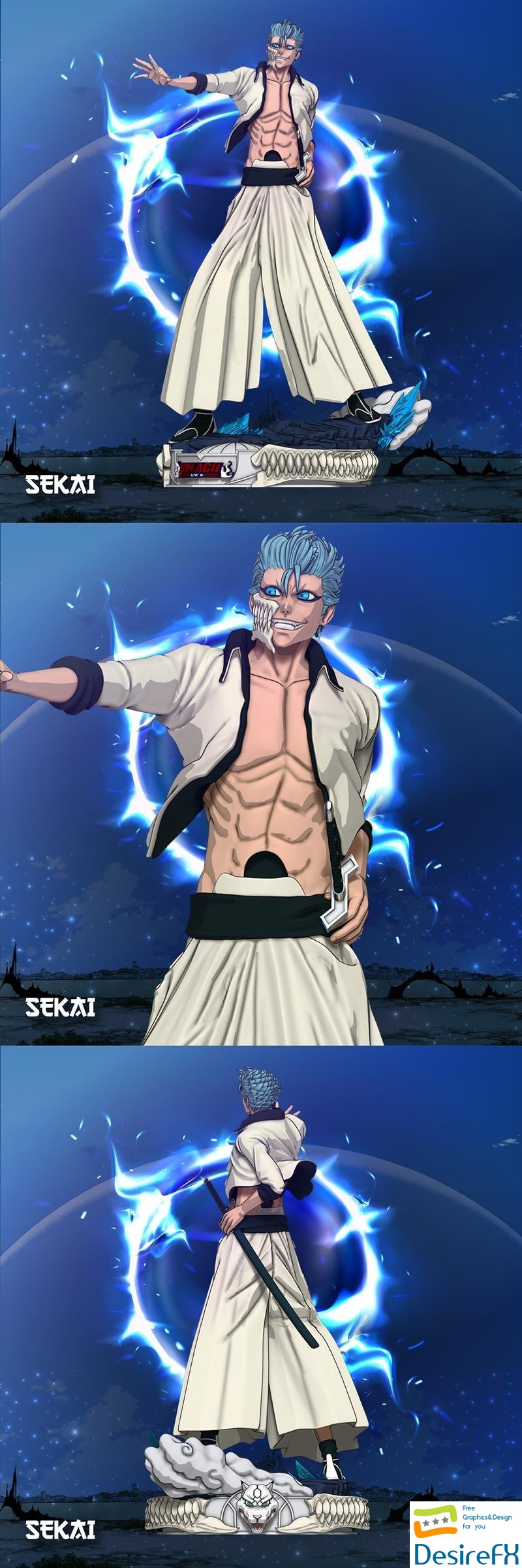 Sekai - Grimmjow Statue and Bust 3D Print