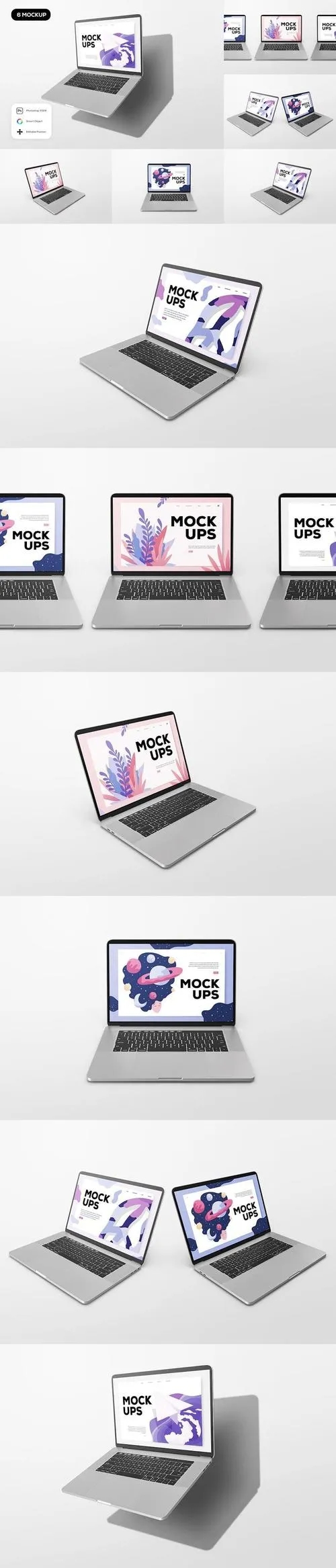 Silver Apple Macbook Pro Mockup
