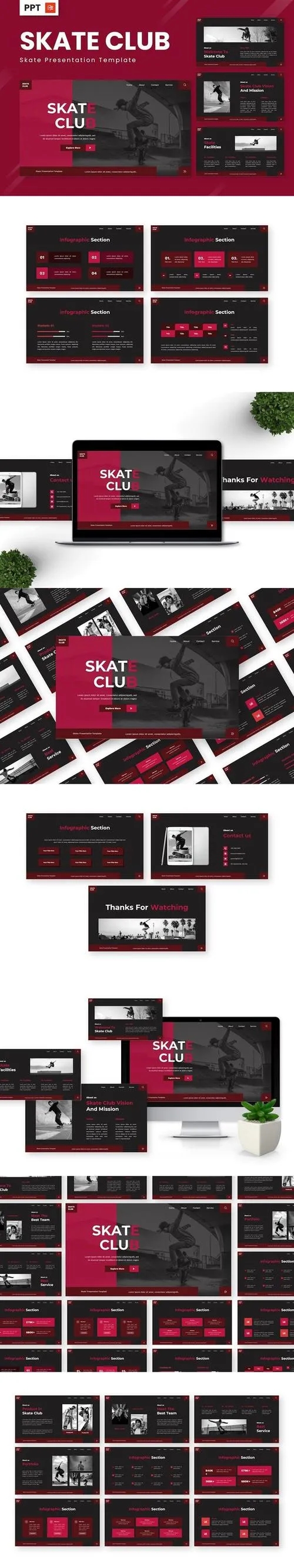 Skate Club - Skate Powerpoint Templates
