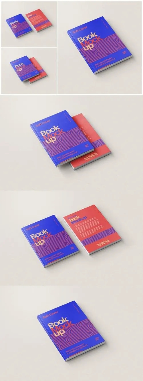 Soft Paperback Book Cover Mockup Set