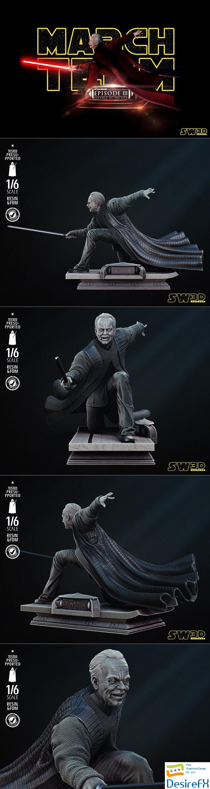 Star Wars - Palpatine Sculpture 3D Print