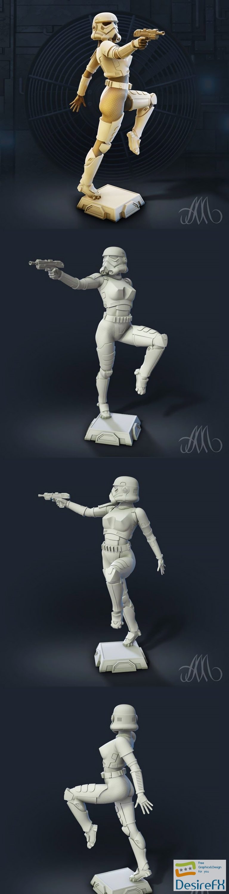 Stormtrooper Girl 3D Print