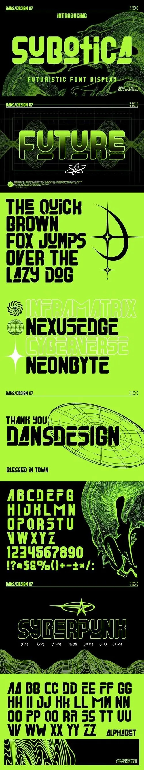 Subotica Futuristic Y2k Display Font