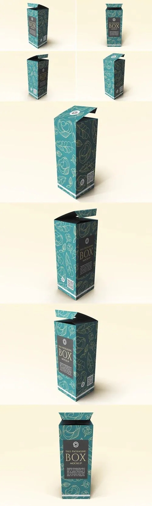 Tall Packaging Box Mockup