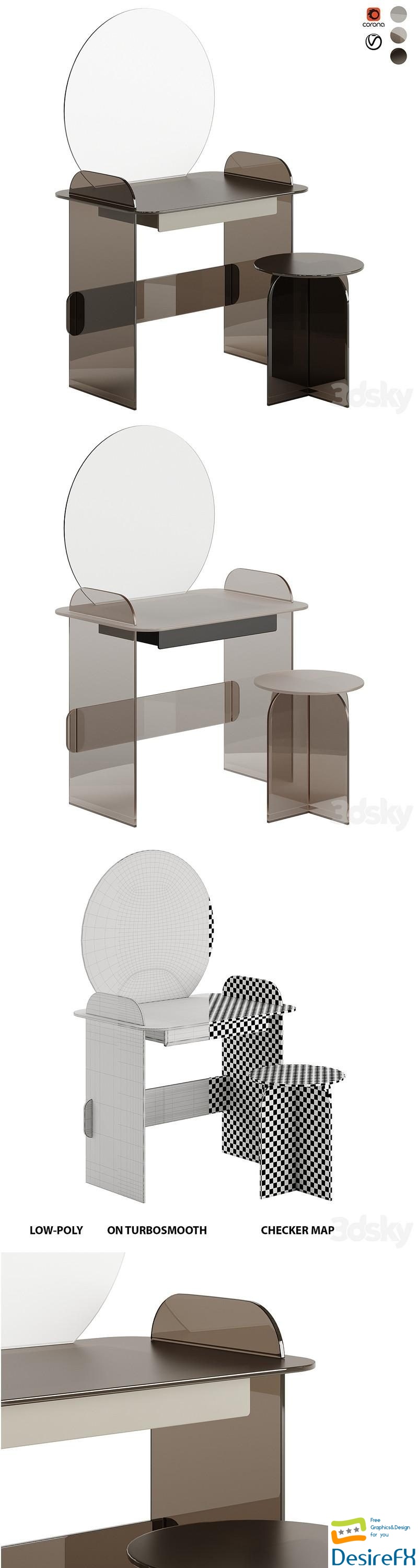 TONELLI SGABELLO OPALINA DRESSING TABLE 3D Model