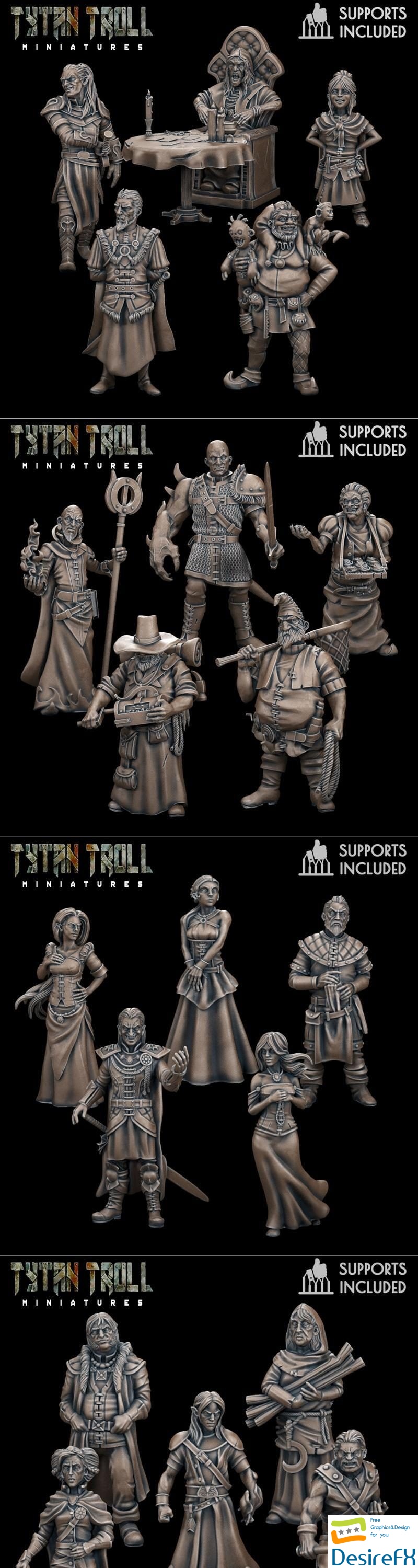 TytanTroll Miniatures - Curse of Strahd Mini Pack 01-10 3D Print