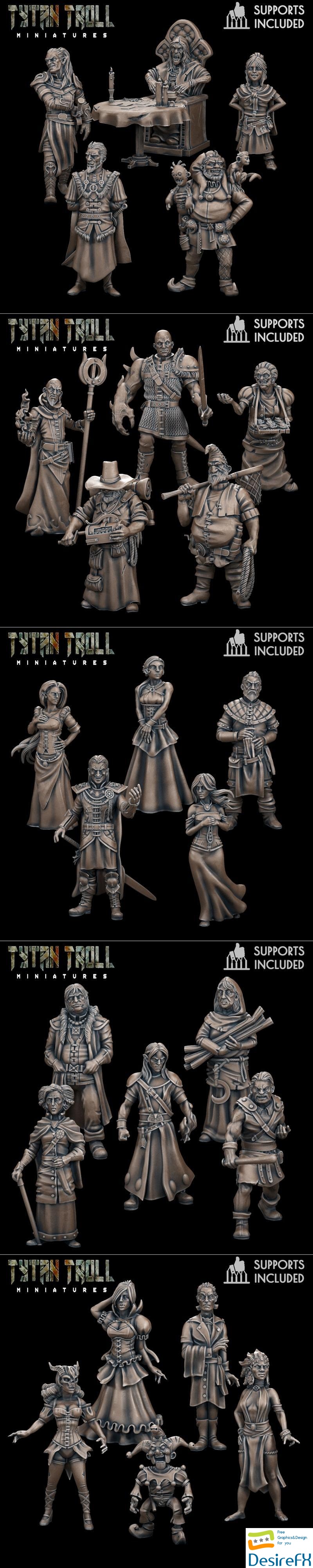 TytanTroll Miniatures - Curse of Strahd Mini Pack 01-10 3D Print