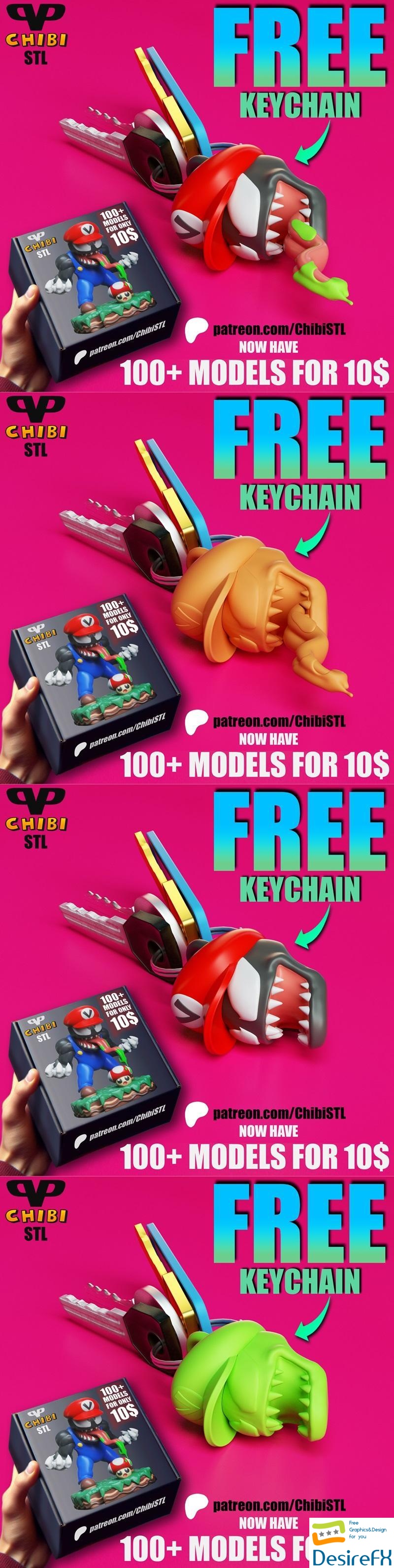 Venomario Keychain 3D Print