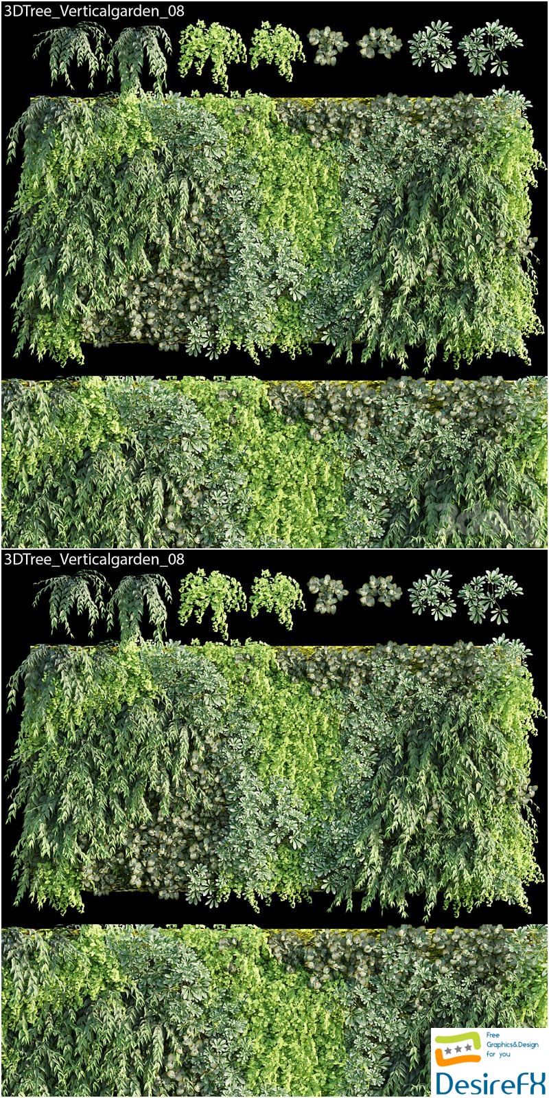 Vertical garden - Green wall 08 3D Model