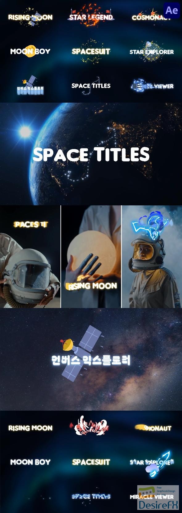 VideoHive Space Exploration Titles for After Effects 50863885