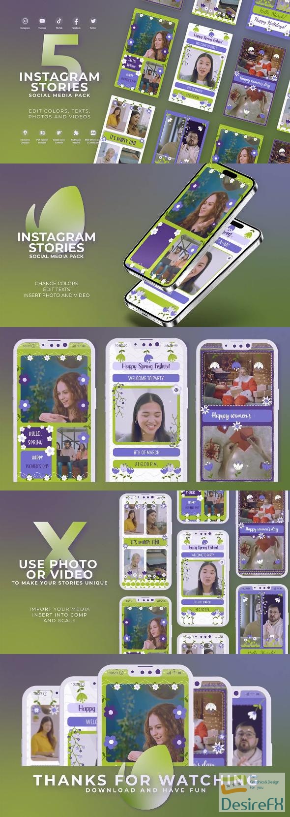 VideoHive Womens Day Instagram Vertical Lilac 50989684