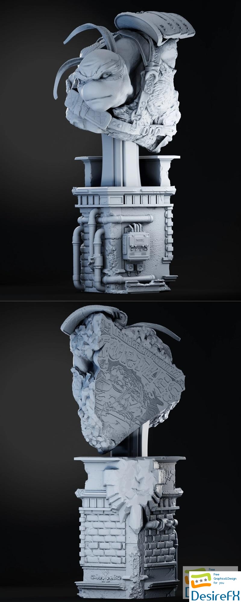 ZEZ Studios - Leonardo TMNT Bust 3D Print
