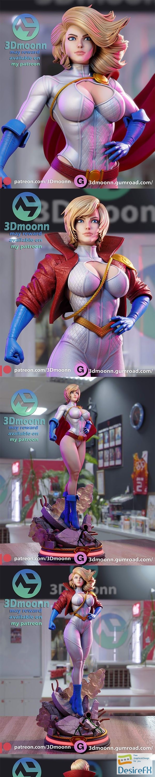 3Dmoonn – Power Girl – 3D Print