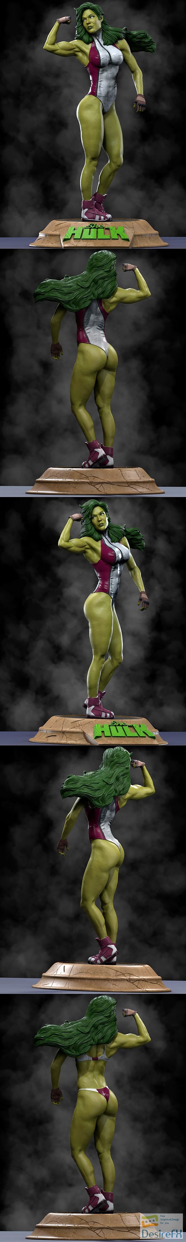 Download Ca 3d Studios – She-Hulk – 3D Print - DesireFX.COM