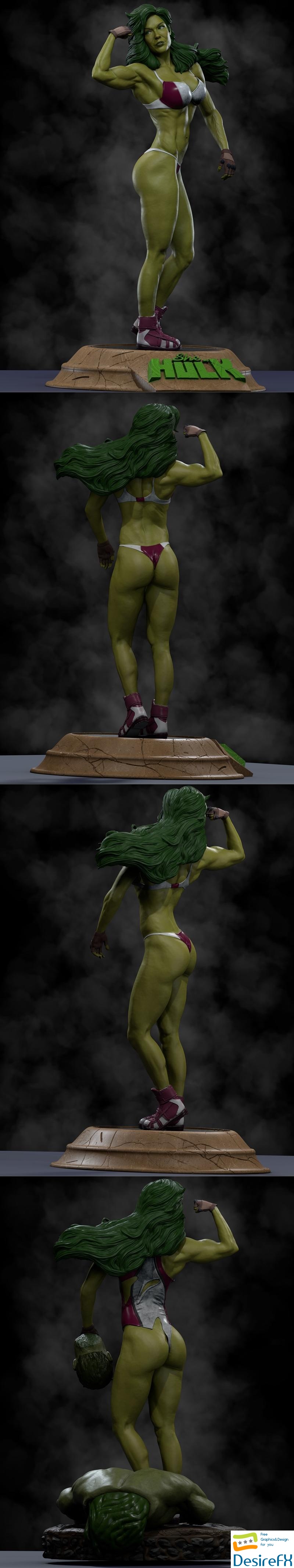 Ca 3d Studios - She-Hulk Model 1-2-3 3D Print