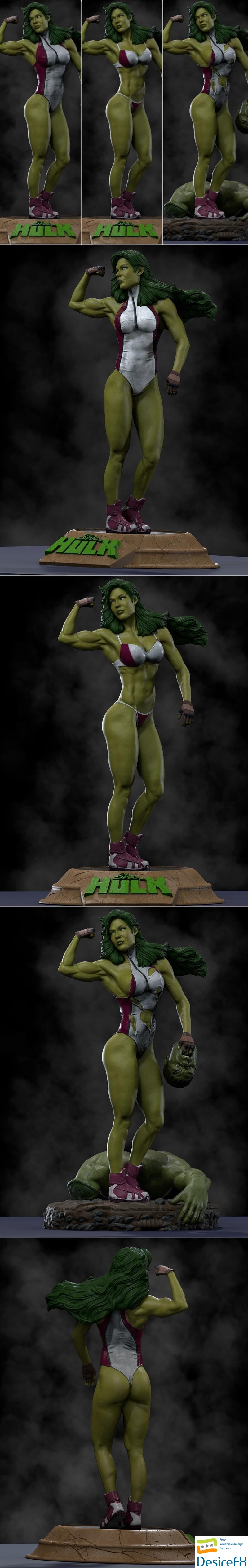 Ca 3d Studios - She-Hulk Model 1-2-3 3D Print