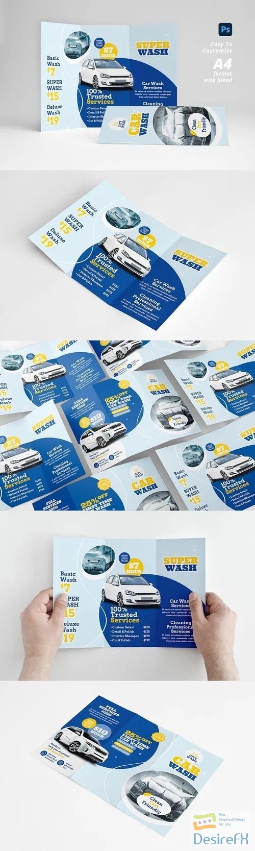 Car Wash Trifold Brochure 5J9JSX7