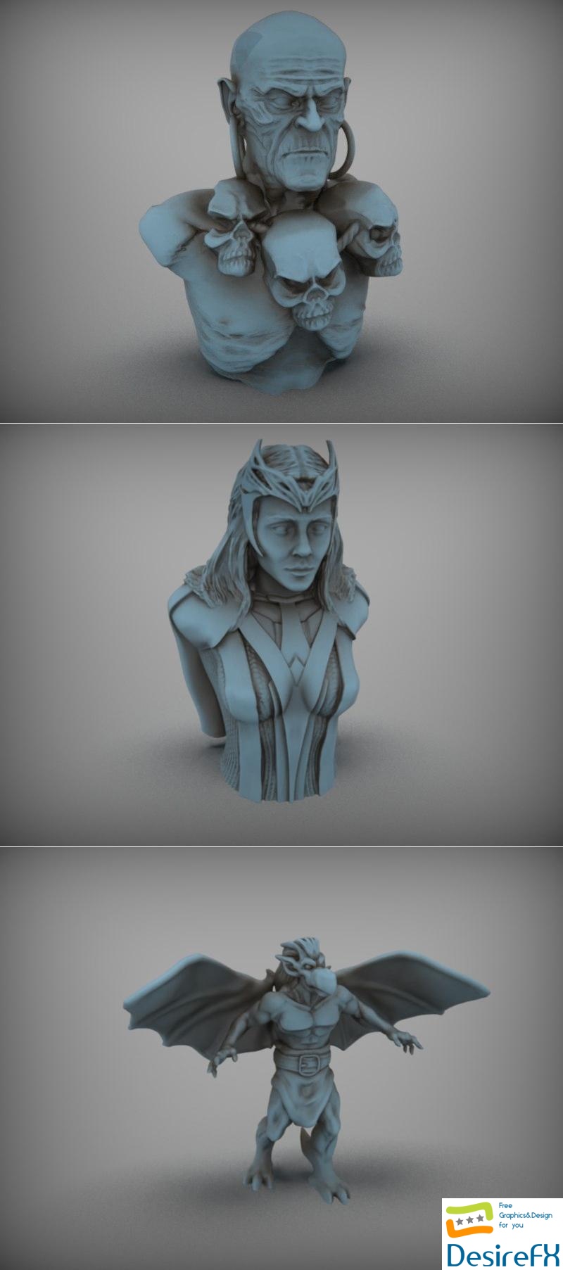 Dhalsim and Scarlet Witch and Brooklyn - Full Miniature 3D Print