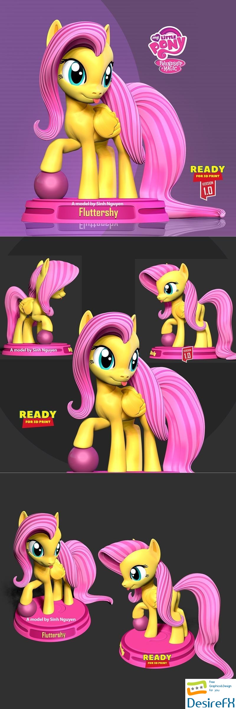 Fluttershy Little Pony (R) 3D Print