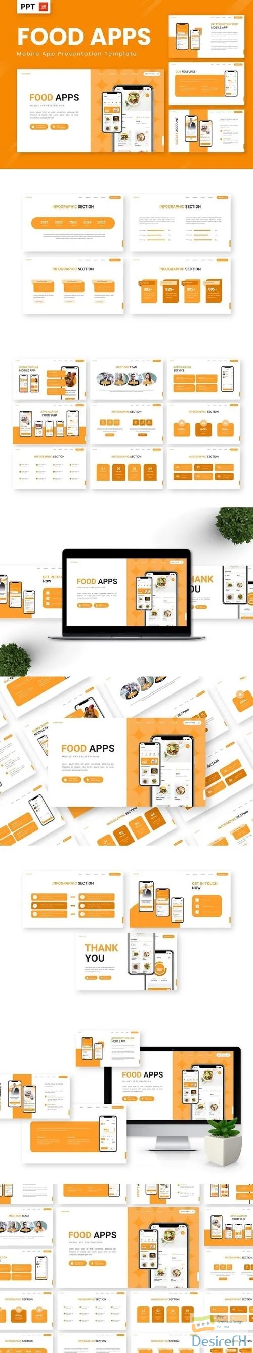 Food Apps - Mobile App Powerpoint Templates