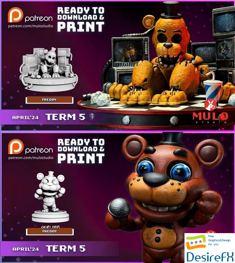 Freddy and Chibi Freddy 3D Print