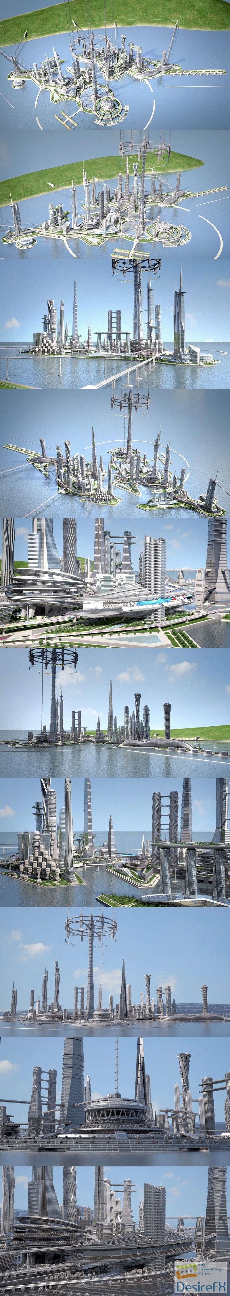 Future City On Earth V1 3D Model