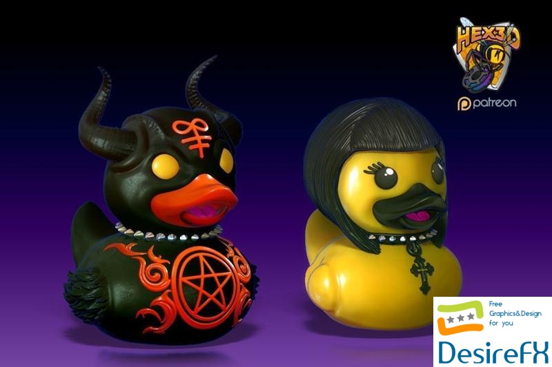 Hex3D - Devil Duck and Goth Duck 3D Print