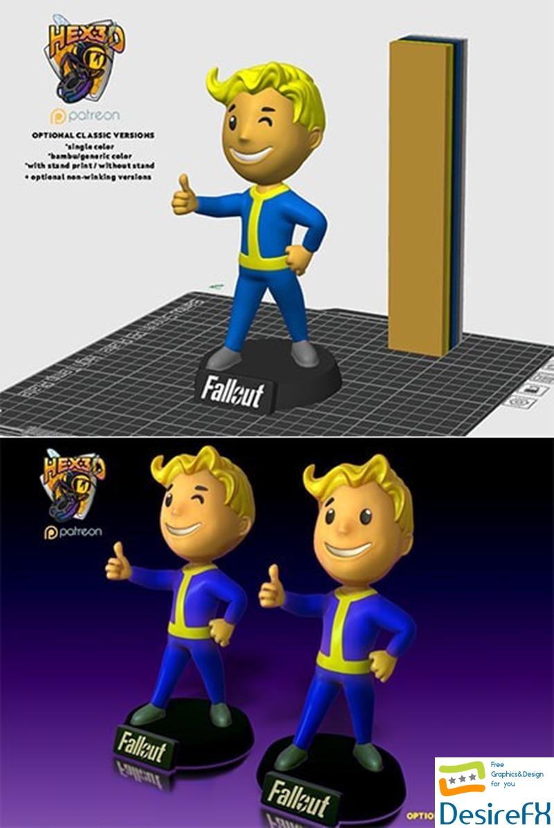 Hex3D - Vault Boy 3D Print