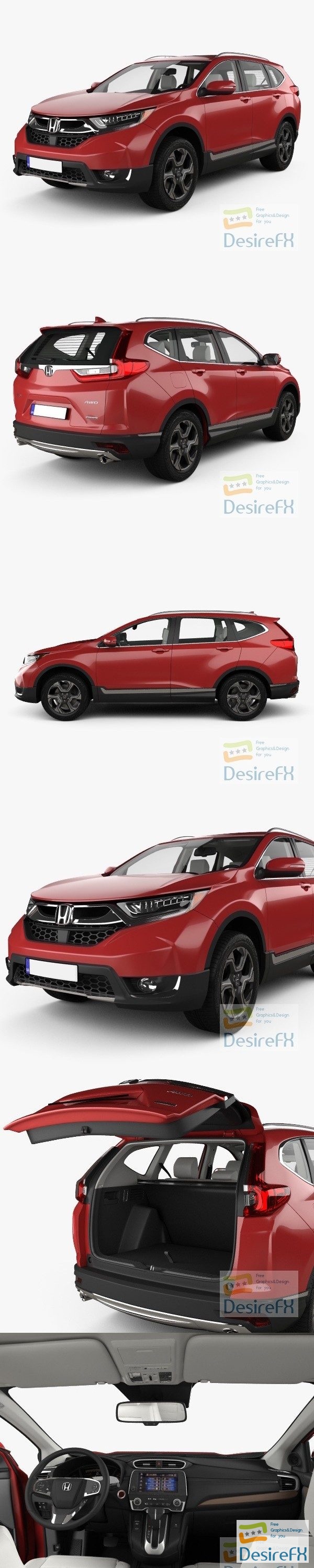 Honda CR-V Touring with HQ interior 2017 3D Model