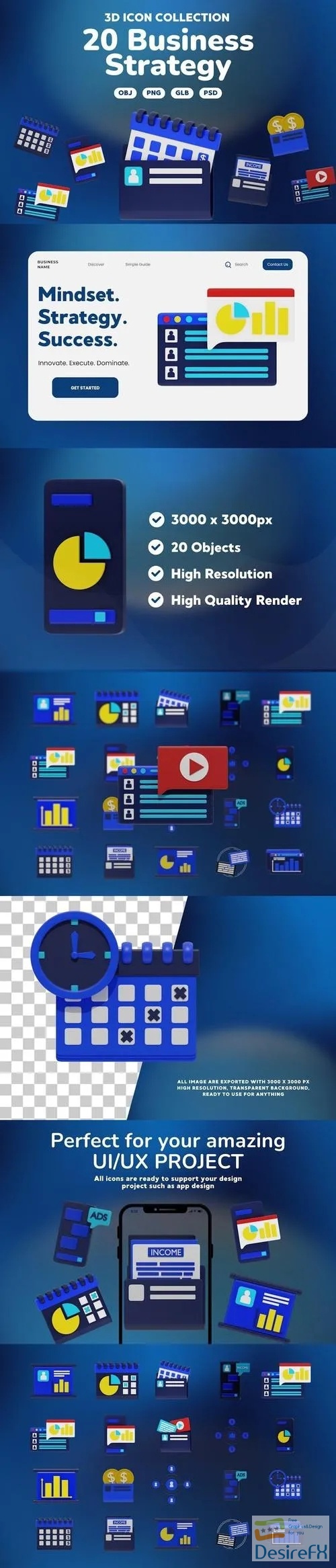 IB - Business Strategy 3d icons