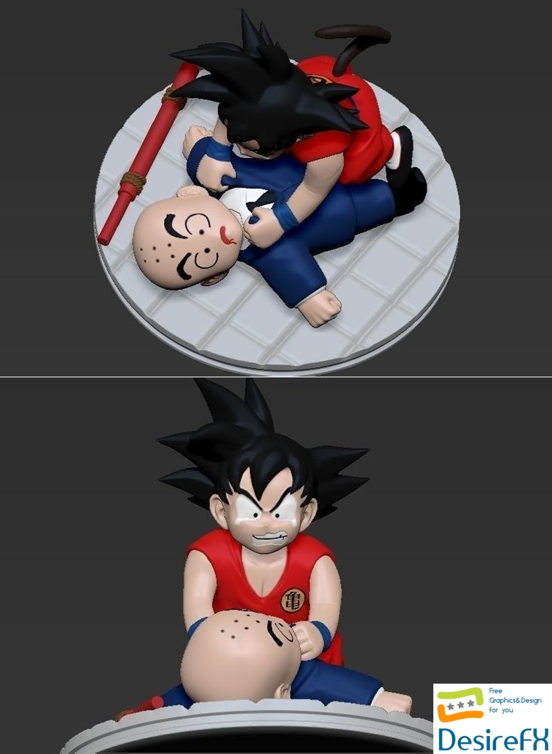 Krilin and Goku Frandemia Version 3D Print