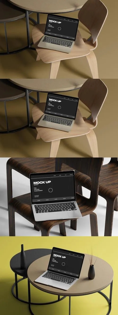 Laptop Mockup With Interior Design