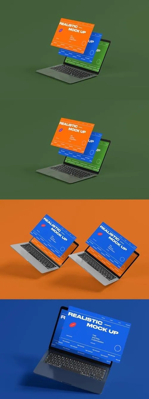 Laptop Multiscreen Mockup