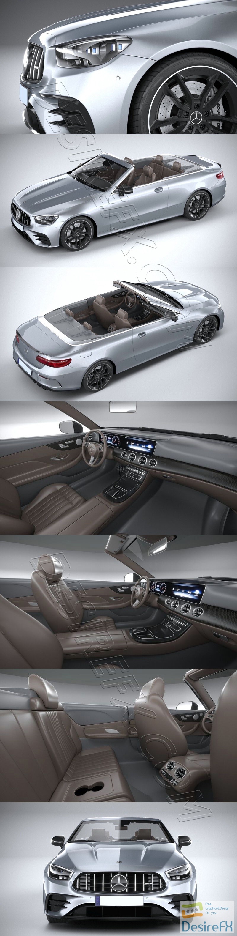 Mercedes E53 Cabrio AMG 2021 3D Model