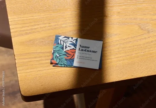 Mockup of two customized horizontal EU business cards 799776630