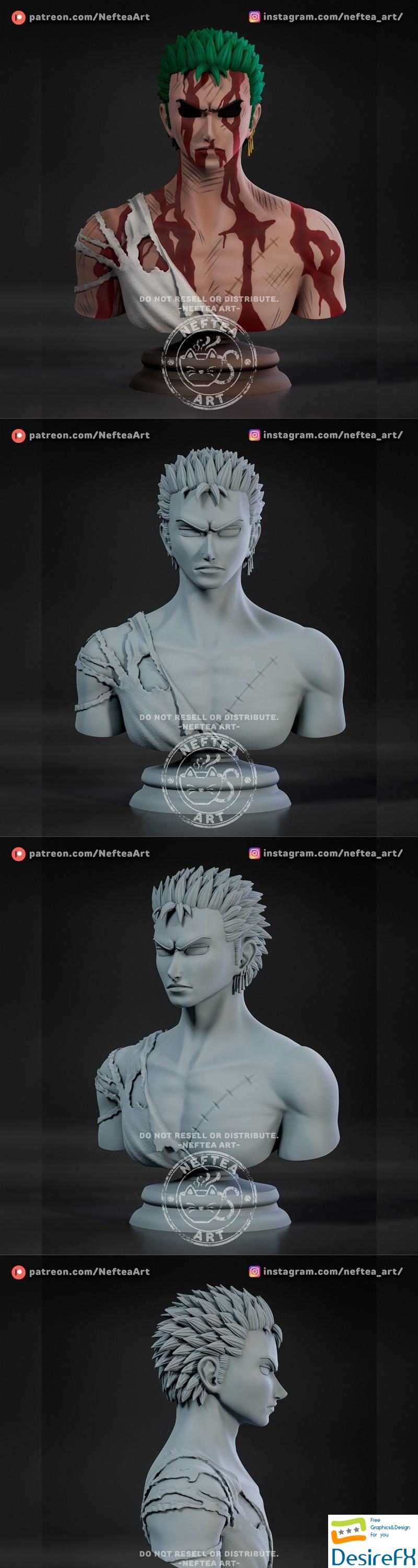 Neftea - Zoro Busto 3D Print