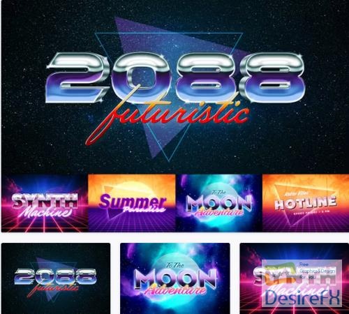 Retrowave Text Effects Collection - 94595580