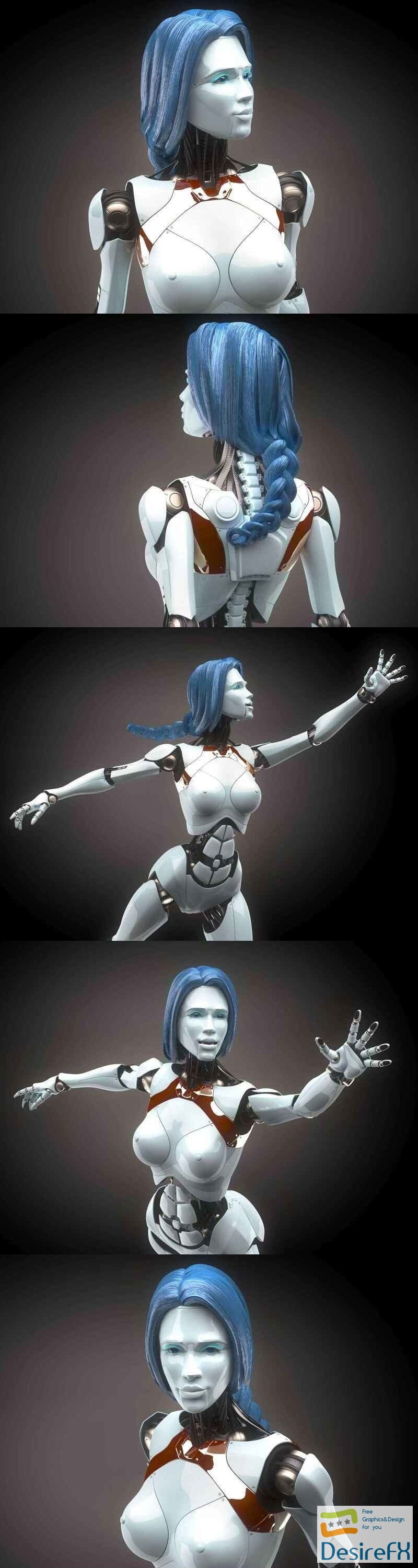 Robotic Woman Cyborg 3D Model