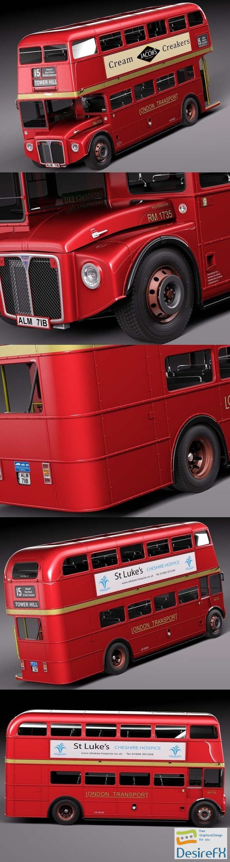 Routemaster London Double Decker Bus 3D Model