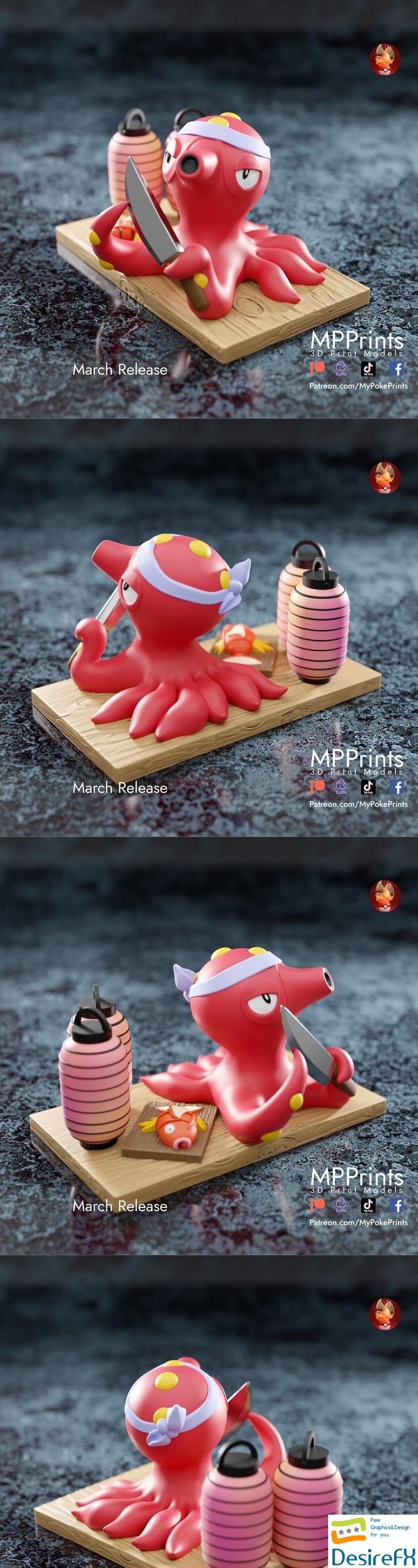 Sushi Chef Octilary 3D Print