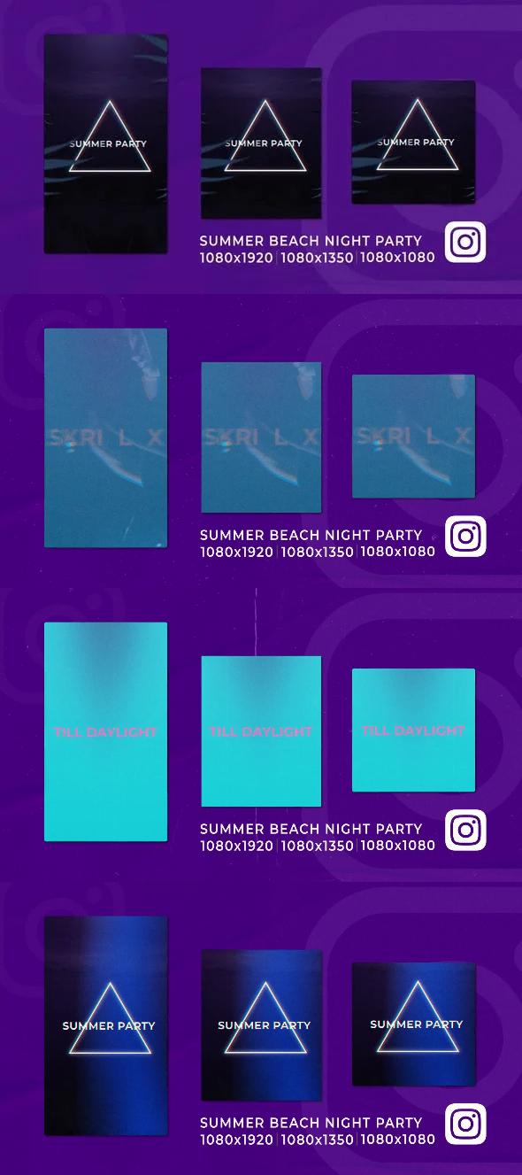 Tropical Summer Beach Night Party Instagram Reel 52003634 Videohive